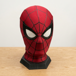 Front view of the Spider-Man Brand New Day mask with white mesh lenses